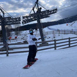 Fotka mě na snowboardu